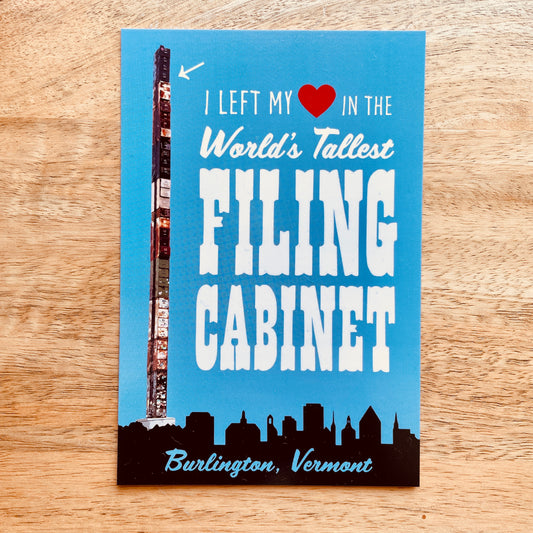 World's Tallest Filing Cabinet (Burlington, Vermont) postcard