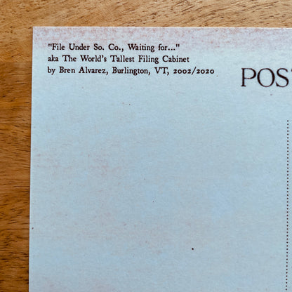 World's Tallest Filing Cabinet (Burlington, Vermont) postcard