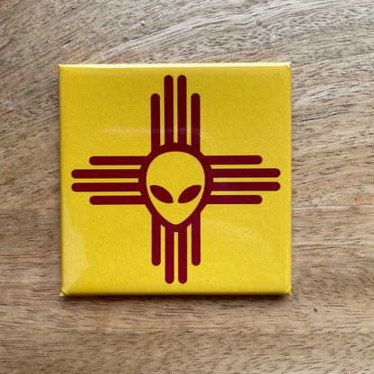 Zia Alien funny New Mexico/Southwest magnet