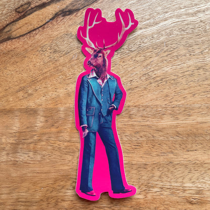 Elk in Clothes funny animal sticker