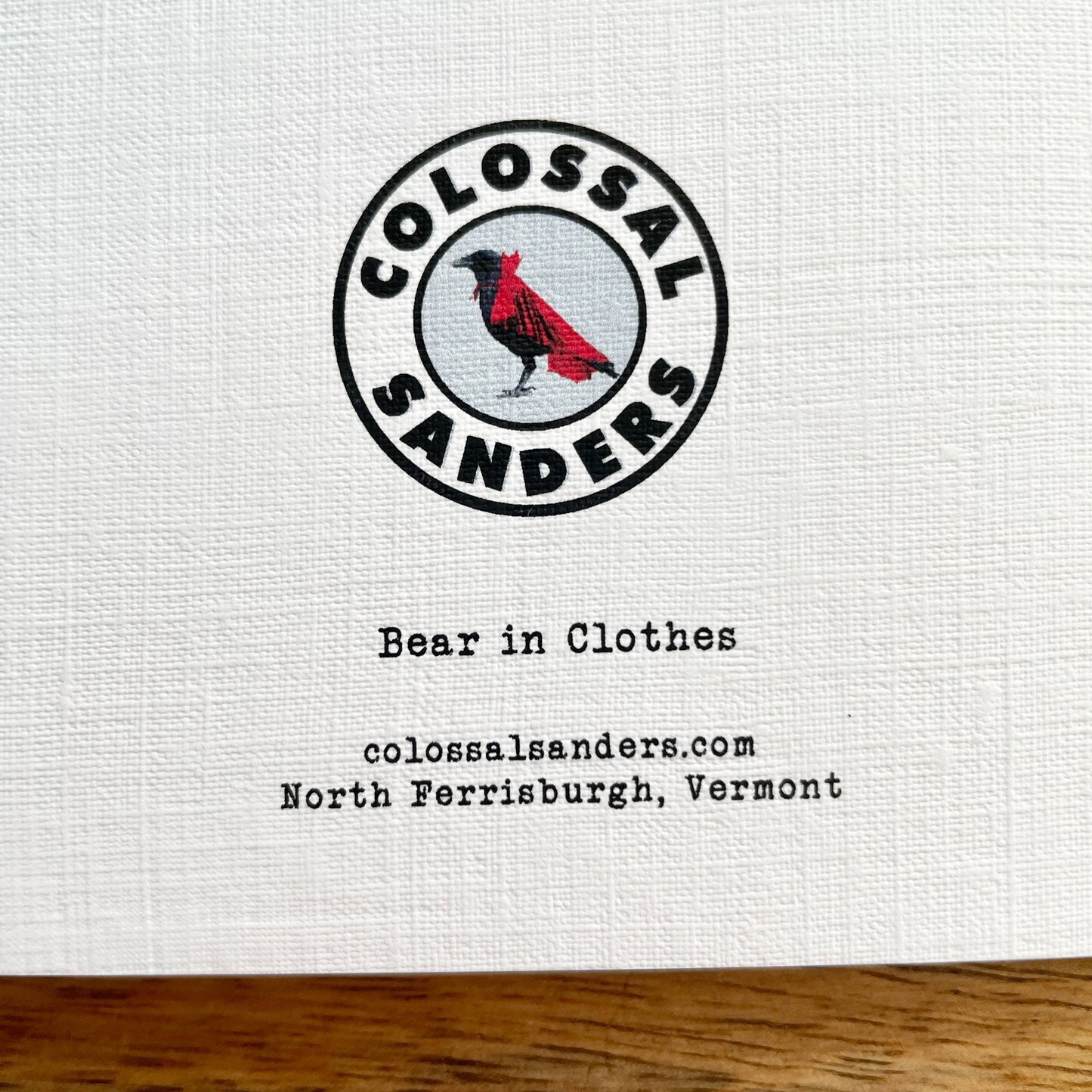 Bear in Clothes funny animal greeting card