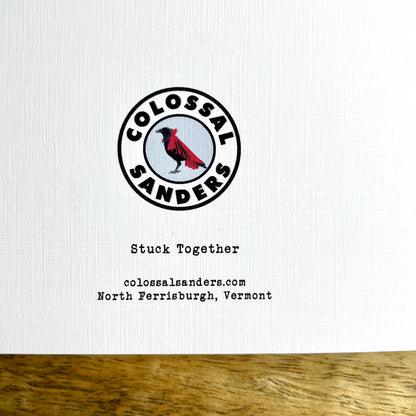 Stuck in the Notch Together funny greeting card