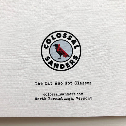 Cat Got Glasses Thank You funny greeting card