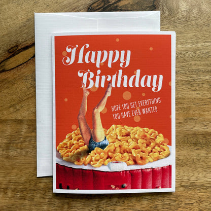 Mac & Cheese Birthday funny food greeting card