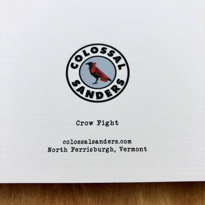 Crow Fight funny quirky bird greeting card