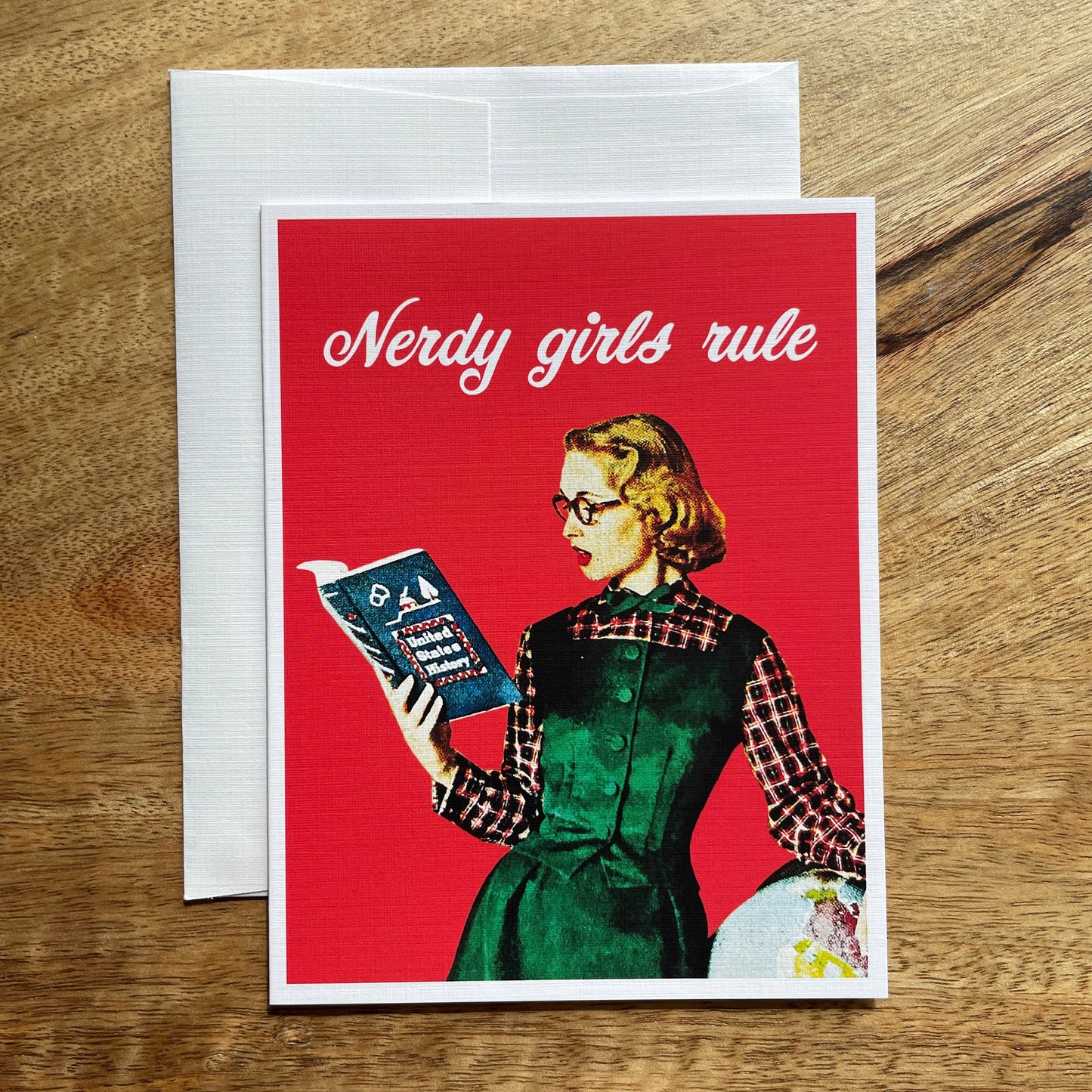 Nerdy Girls Rule funny greeting card