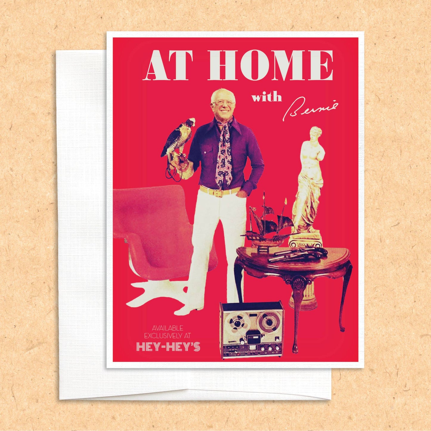 Bernie Sanders At Home funny greeting card