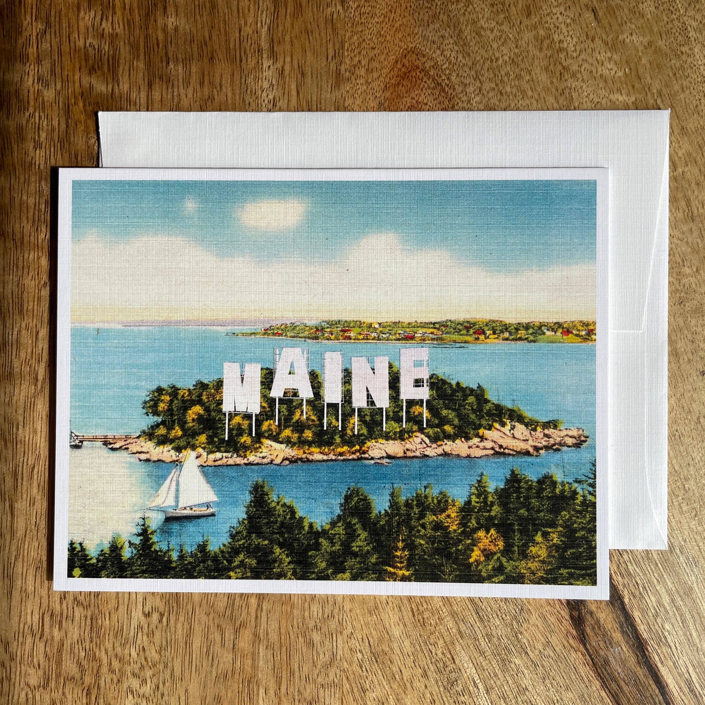 Maine Sign quirky greeting card