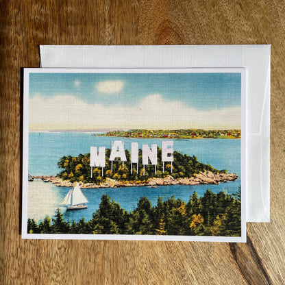 Maine Sign quirky greeting card