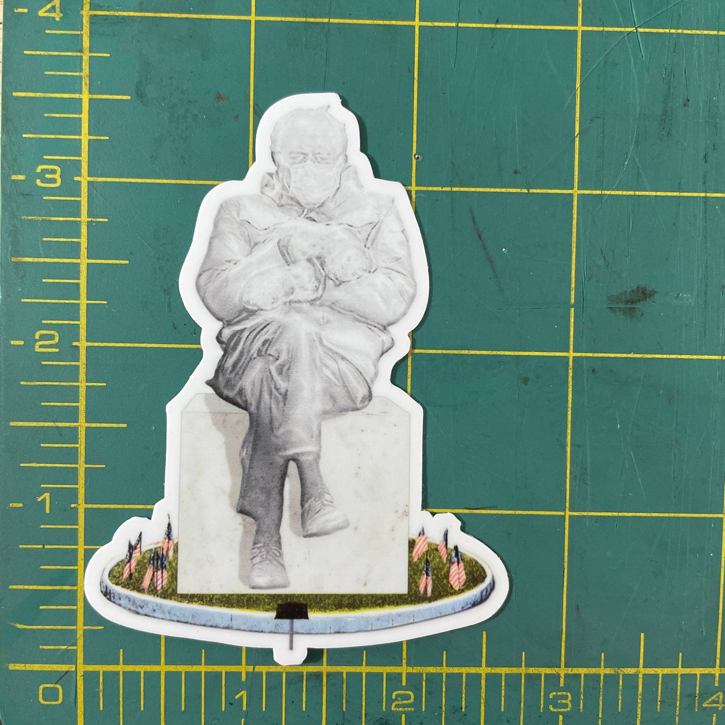 Bernie Sanders Mittens Statue funny sticker