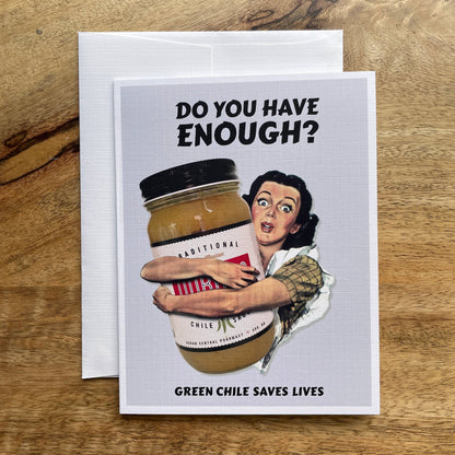 Green Chile funny New Mexico greeting card
