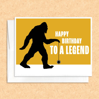 Bigfoot Birthday Legend funny greeting card