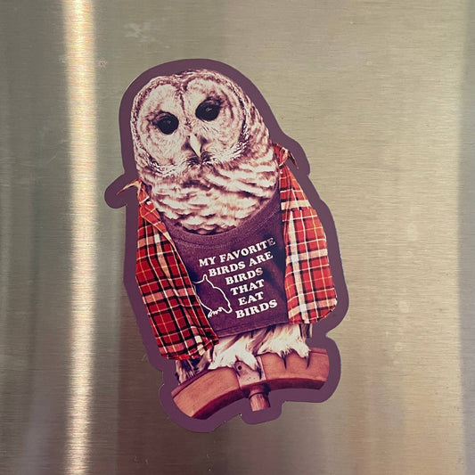 Barred Owl funny bird magnet