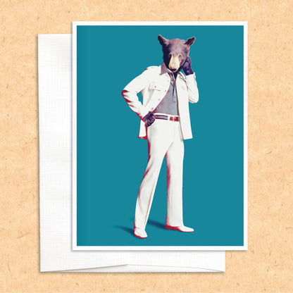 Bear in Clothes funny animal greeting card