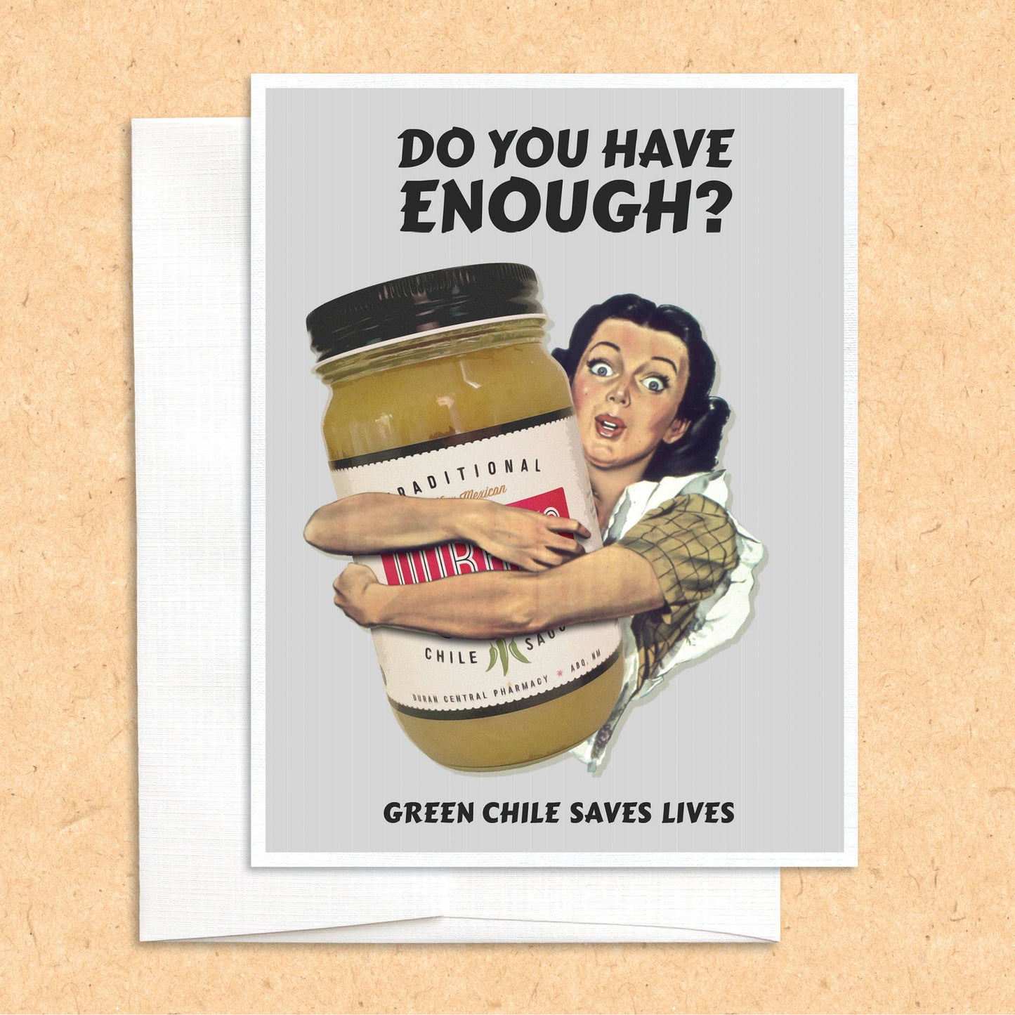 Green Chile funny New Mexico greeting card