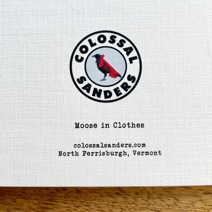 Moose in Clothes funny animal greeting card