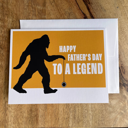 Bigfoot Legend Father's Day funny greeting card