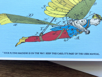 Flying Machine Birthday Card