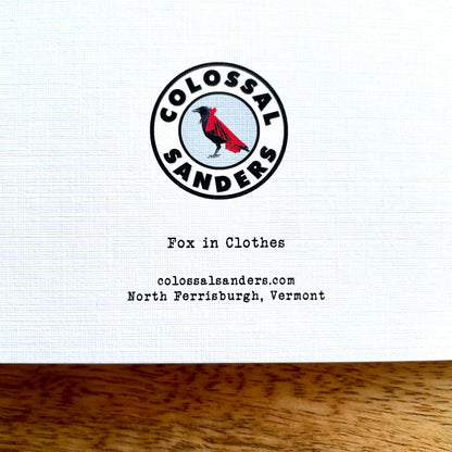 Lady Fox in Clothes funny animal greeting card