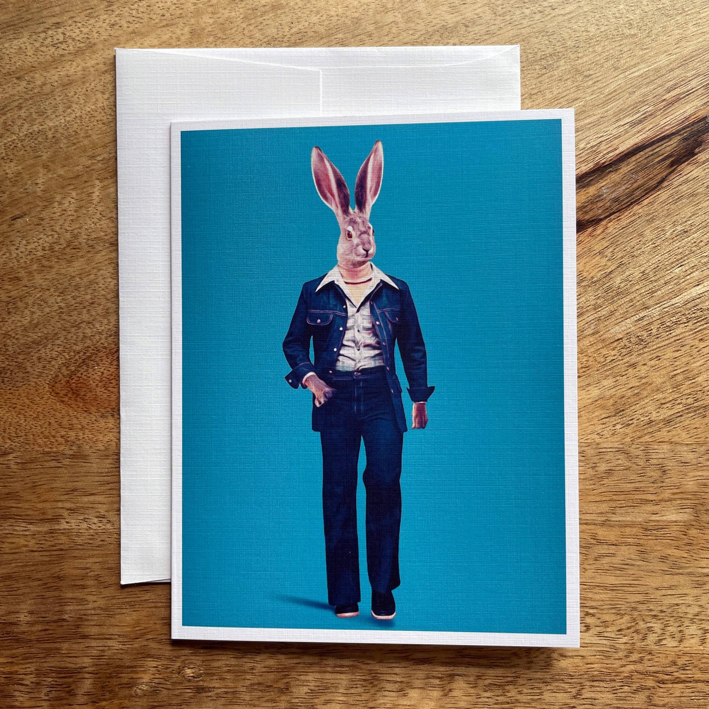 Jackrabbit in Clothes funny animal greeting card