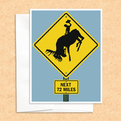 Moose Rodeo Crossing Sign funny animal greeting card