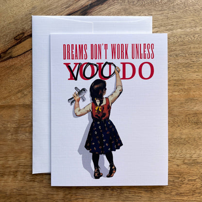Dreams Don't Work Unless Voodoo funny greeting card