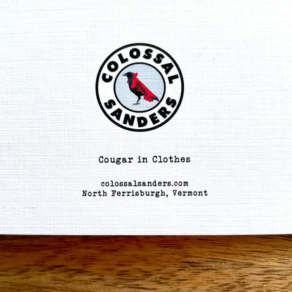 Lady Cougar in Clothes funny animal greeting card