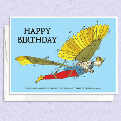 Flying Machine Birthday Card