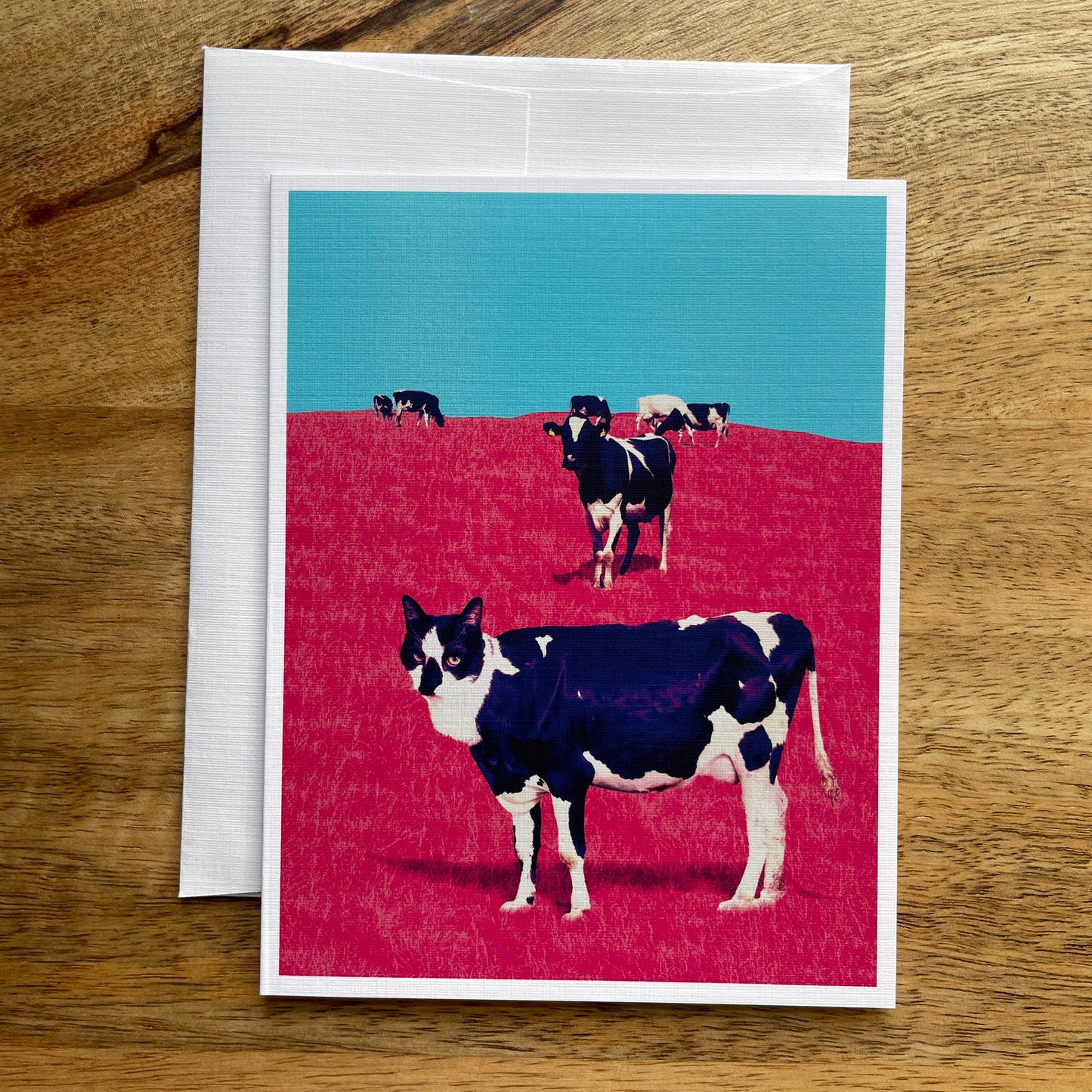 Cat Cow funny quirky greeting card